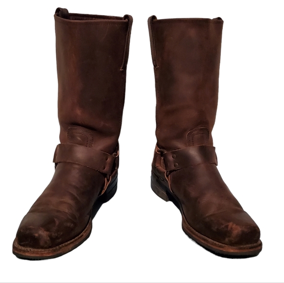 Frye Rare Vintage Tall Leather Harness Boots Men's Size 10M, Made In U.S.A. - Picture 4 of 7